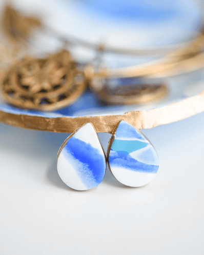 Marbled Effect Clay Earrings