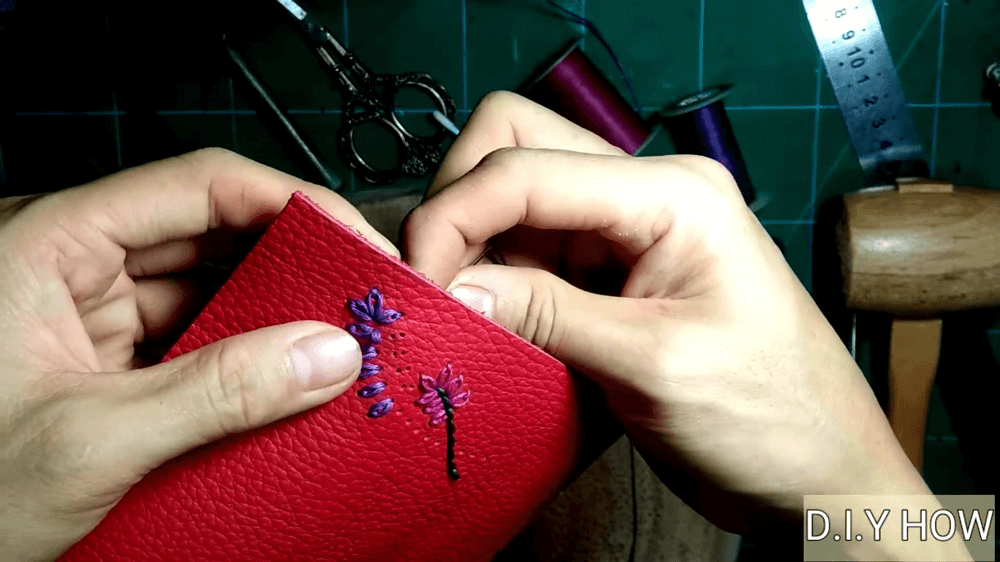 hand embroidery on leather