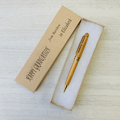 personalized office gifts: engraved bamboo pens