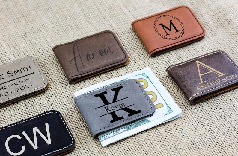 leather projects: personalized leather money clips