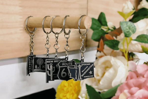 coworker Christmas gifts idea: engraved keychains