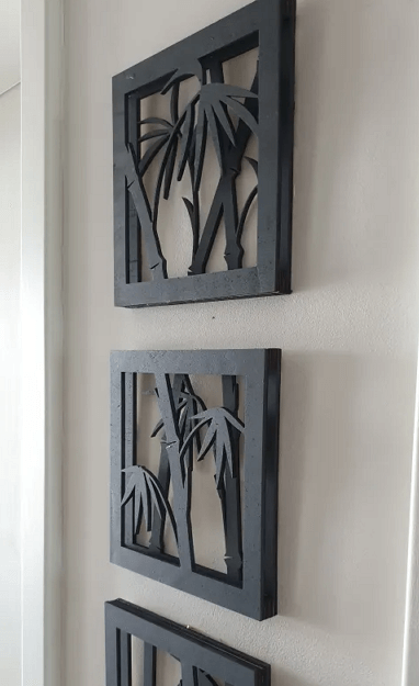 laser cut layered bamboo wall art