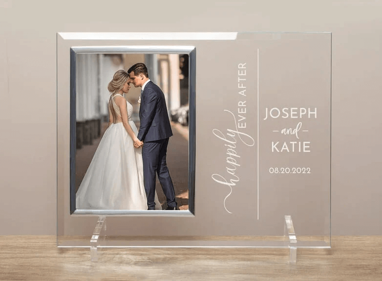 etched glass picture frame