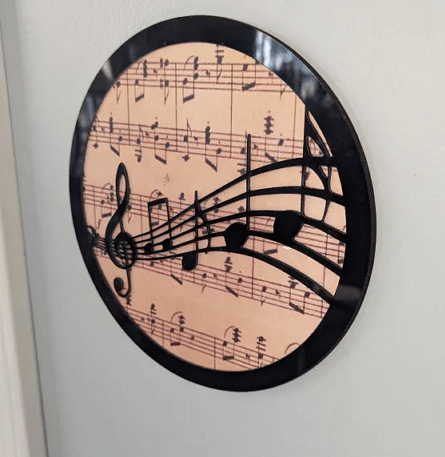 laser cut acrylic musical notes wall art