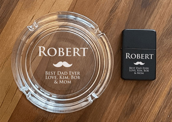 etched cigarettes ashtray