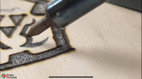 engraving wood with a wood-burning tool