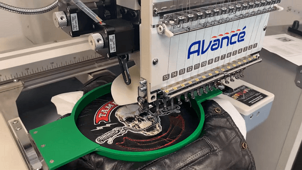 machine leather embroidery
