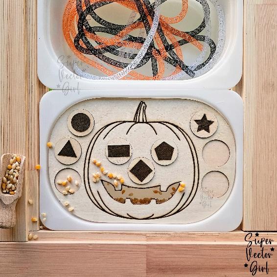 halloween crafts for adults: pumpkin shapes feeder insert board