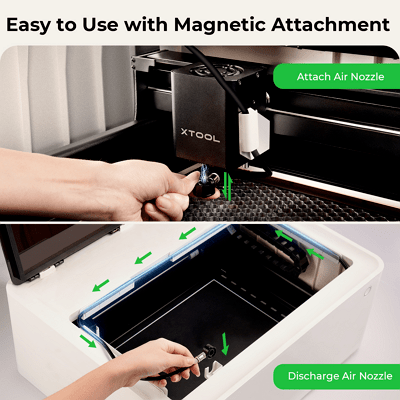 easy to use laser cutter air assist with magnetic attachment