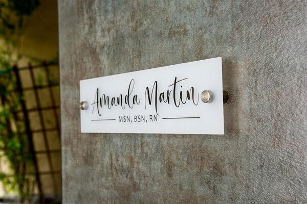 personalized office gifts: engraved office door sign