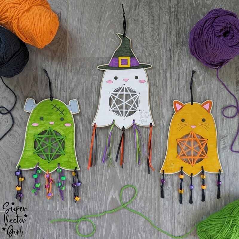 halloween crafts for adults: ghost weaving craft
