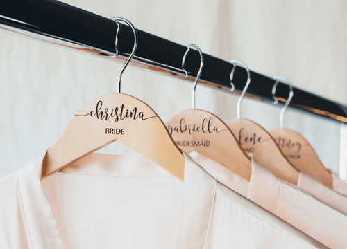 wood projects that sell - personalized wooden wedding dress hangers