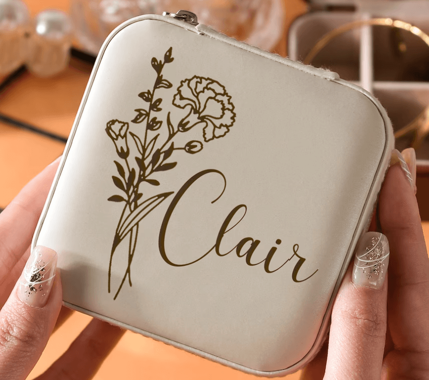 engraved gifts for her - engraved travel jewelry case