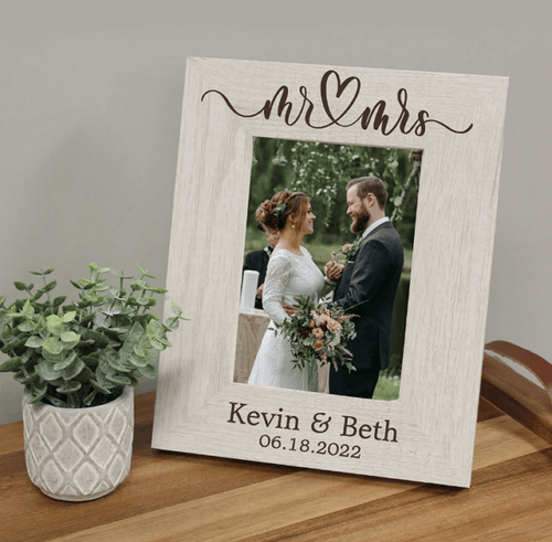 wood projects ideas that sell - personalized wedding picture frame