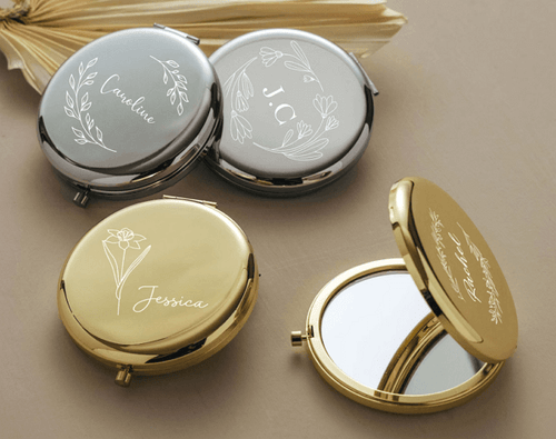 engraved gifts for mom - engraved pocket mirrors