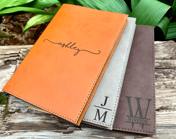 engraved graduation gifts - engraved leather journal