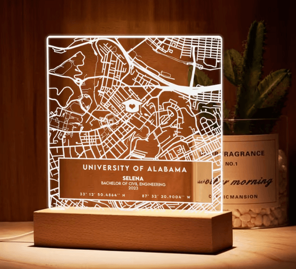 engraved graduation gifts - engraved university map