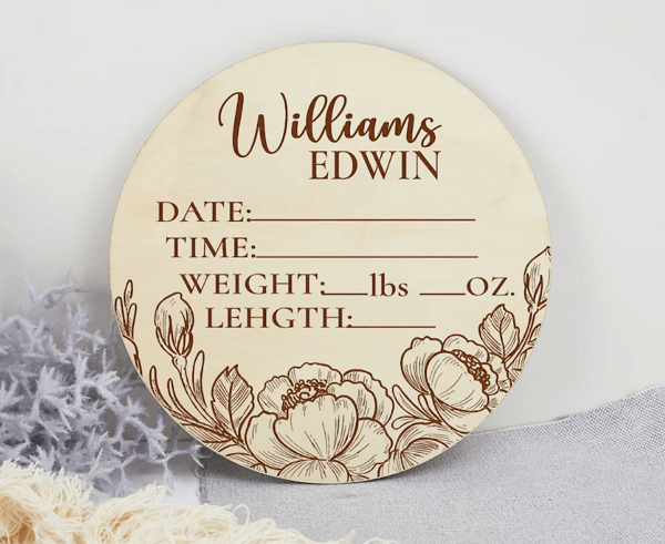 engraved baby gifts - engraved baby arrival sign