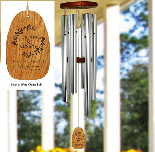 engraved retirement gifts - engraved wind chime