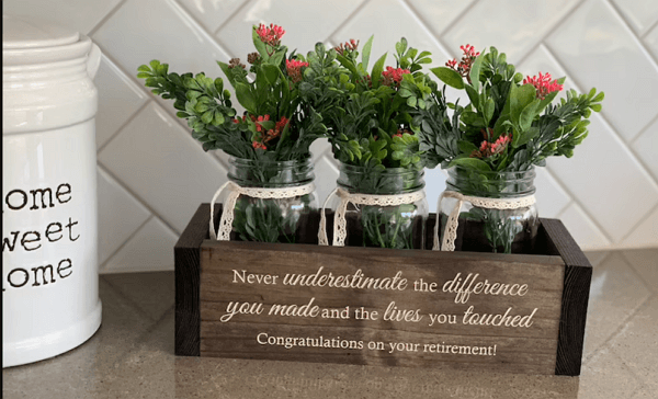 engraved retirement gifts - engraved flower planter