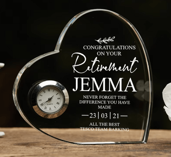 engraved retirement gifts - engraved clock