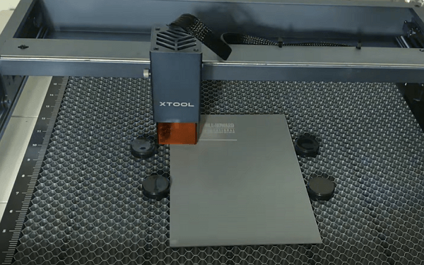 a laser engraving on rubber