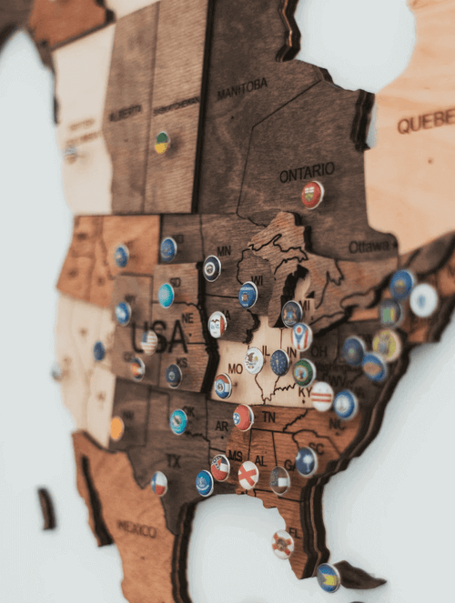 laser cut wood map