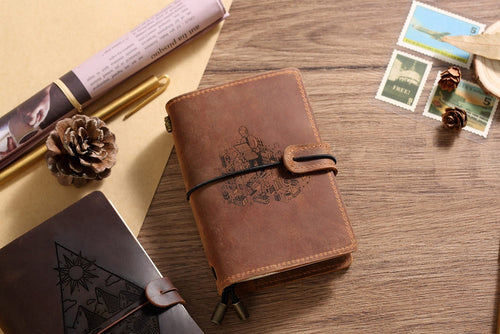 laser engraved leather notebook