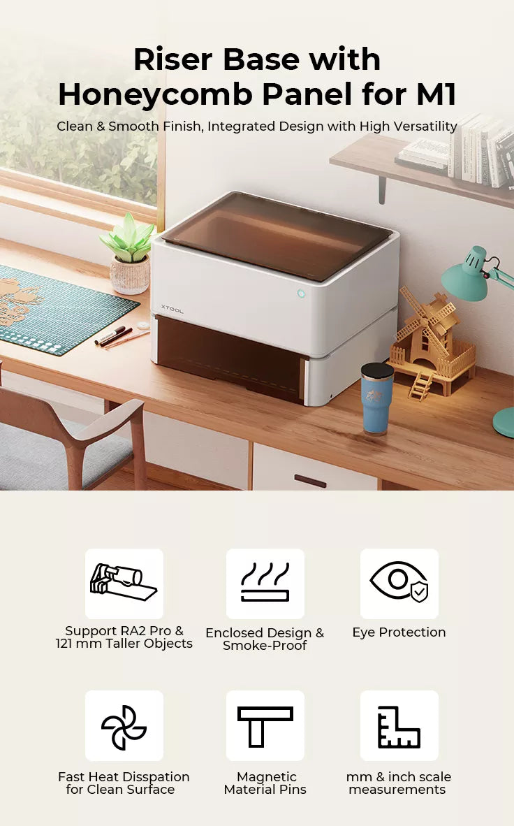 xTool M1 Riser Base with Honeycomb Cutting Panel