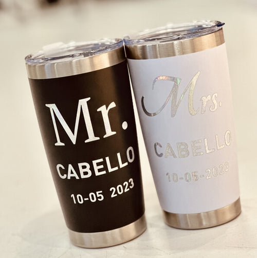 diy personalized wedding gift ideas - pair of tumblers