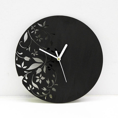 diy home decorating projects - wall clock with floral design