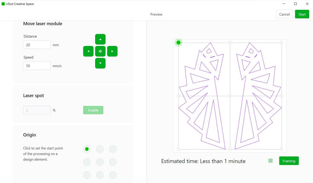 preview the earring design on the material