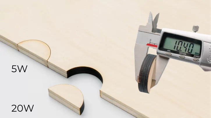 a diode laser cutter can cut 3mm~10mm basswood plywood in one pass