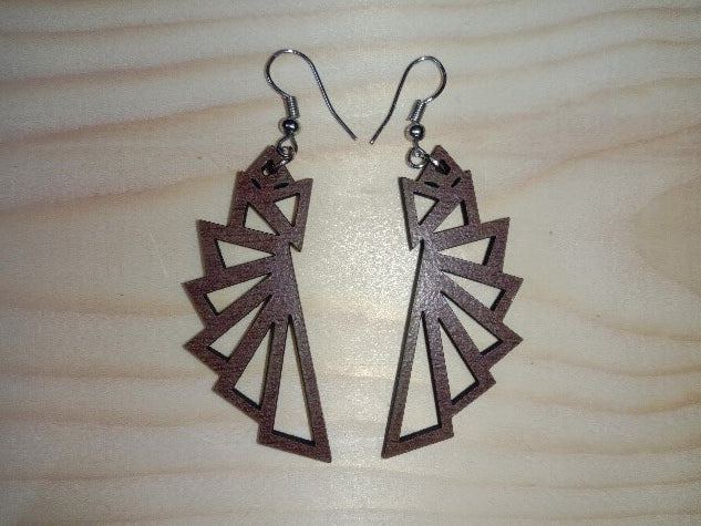 laser cut wooden earrings