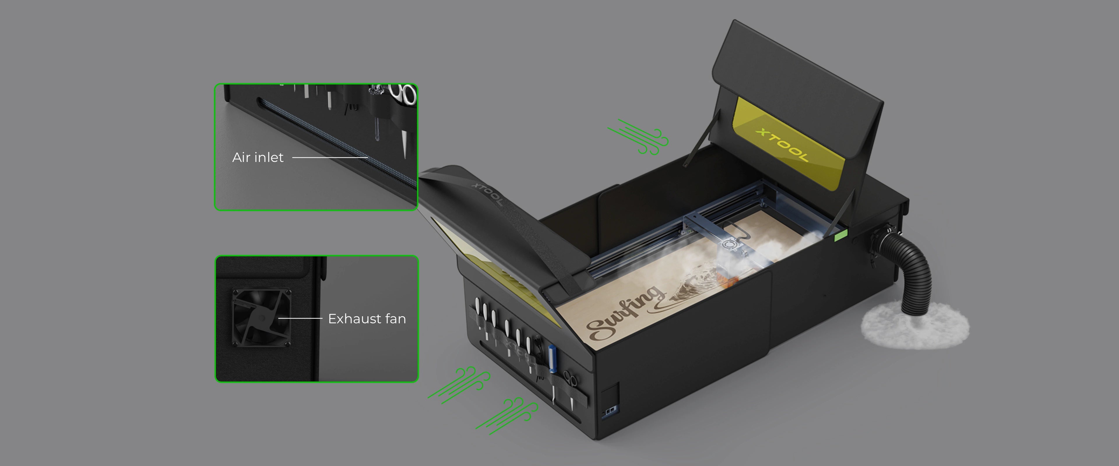 XTool D1 Pro Wire and Hose Management System