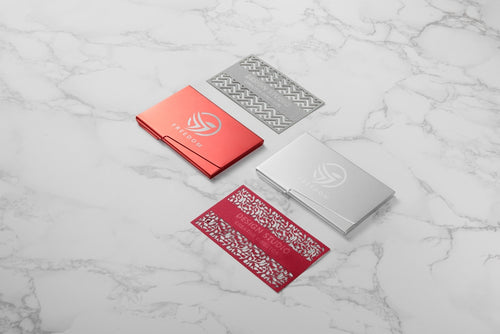 engraved business cards made with metal laser engraver
