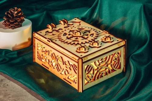 laser cut wood box