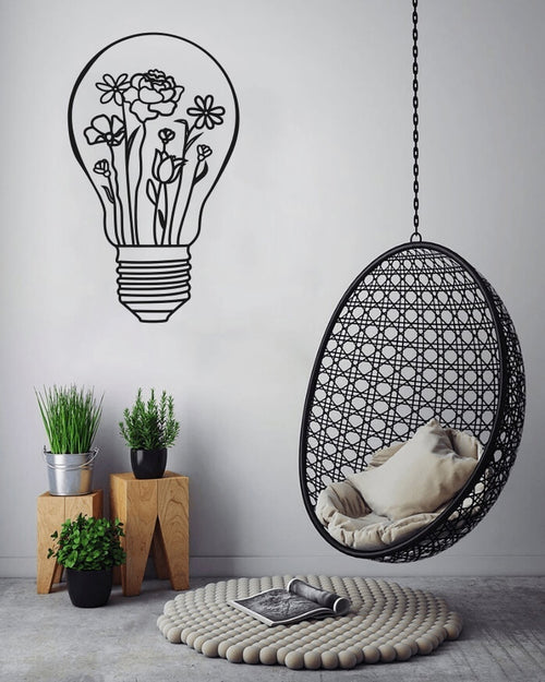 wood wall art - light bulb