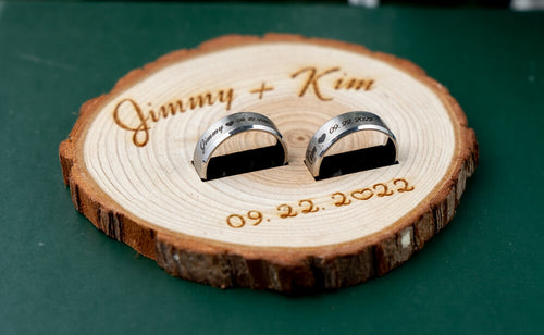 laser engraved wedding rings