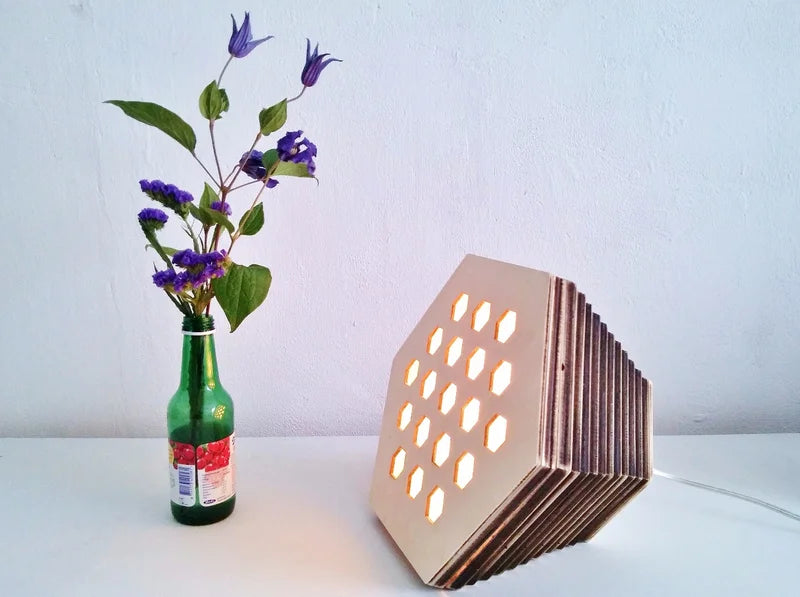 diy lighting ideas - wooden table light