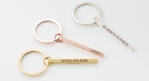 laser engraving ideas - personalized bar keyrings