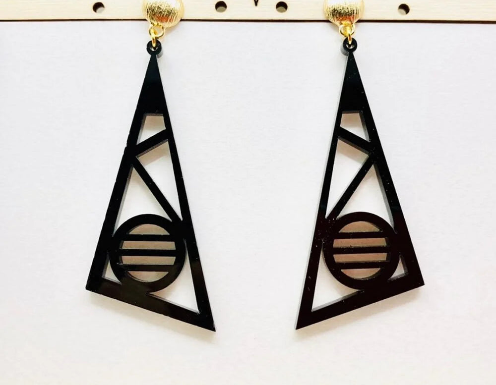 laser cutter projects - geometric earrings