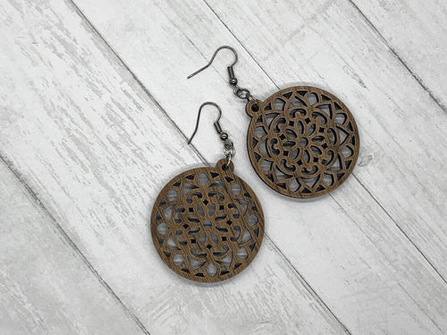 laser cutter projects - mandala earrings