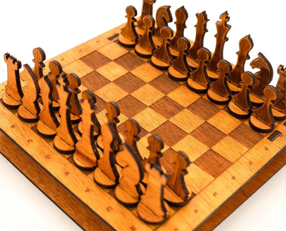 laser cutting projects - wooden chess sets