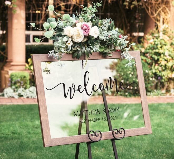 laser engraving ideas - clear acrylic wedding welcome signs