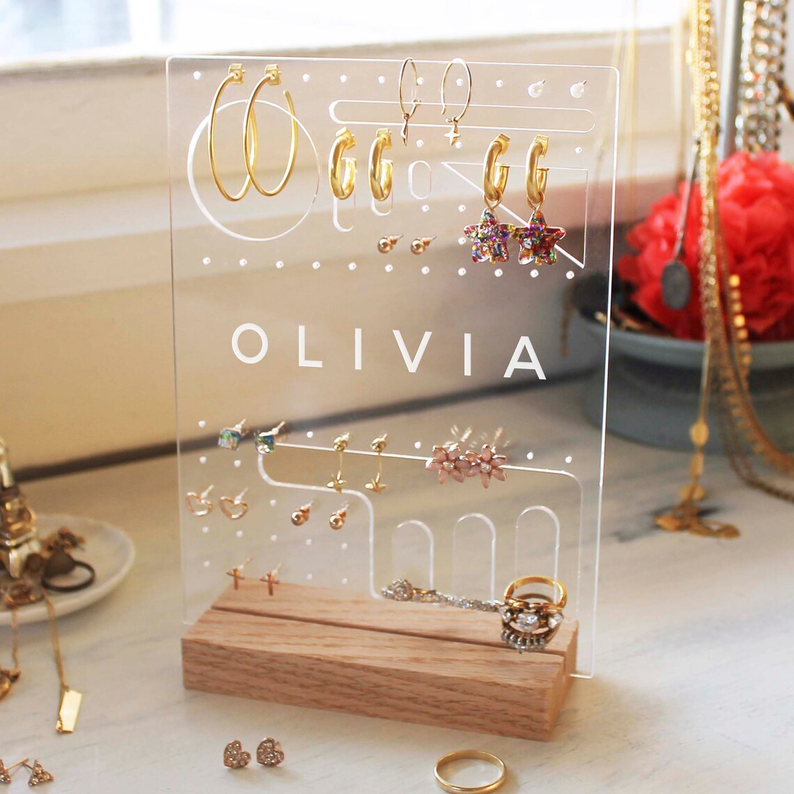 personalized acrylic jewelry organizer