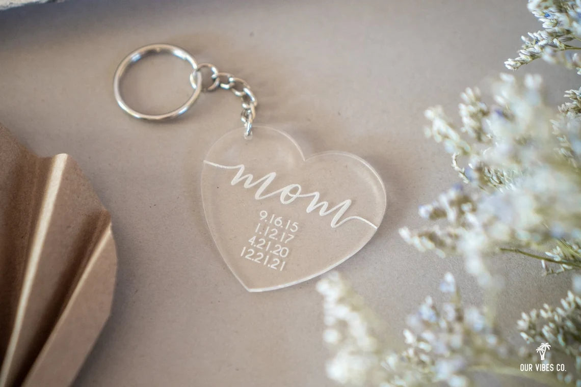 personalized acrylic key ring for mom