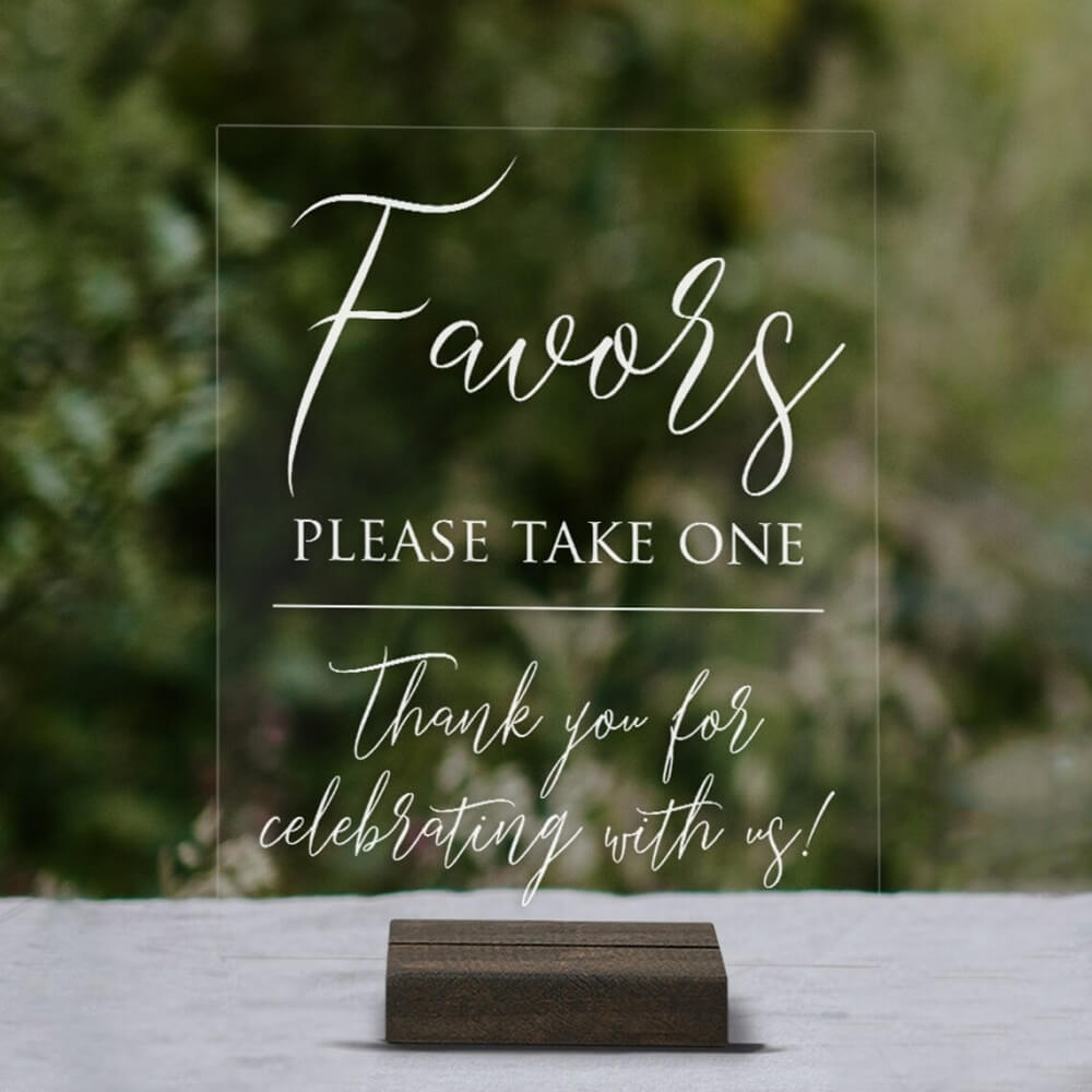 laser engraving projects - custom engraved wedding favor signs