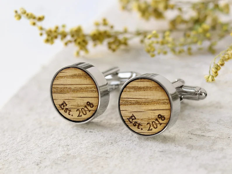 wooden anniversary gifts - wooden cufflinks