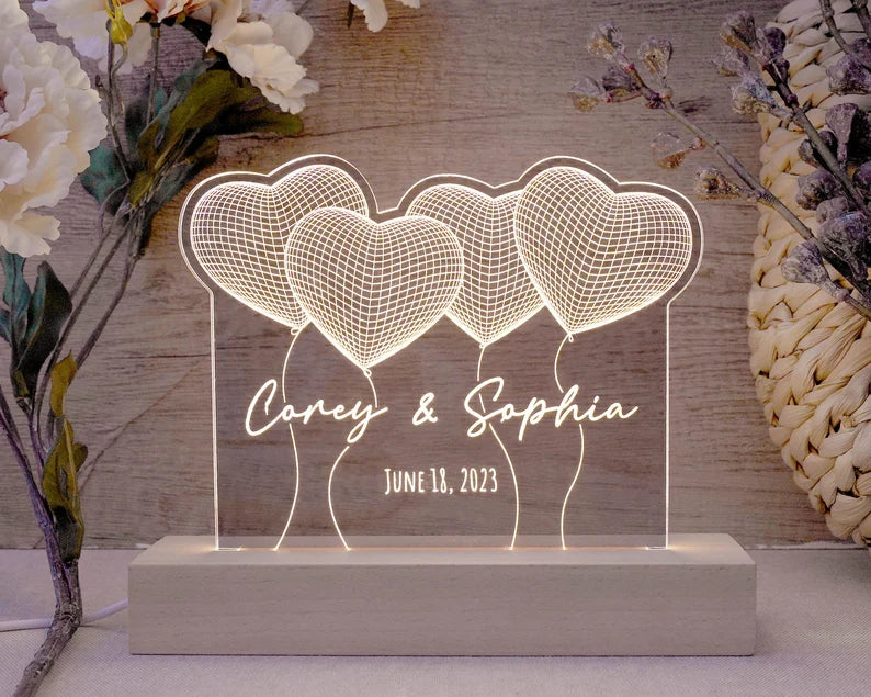 laser engraving projects - personalized acrylic nightlight